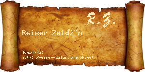 Reiser Zalán névjegykártya